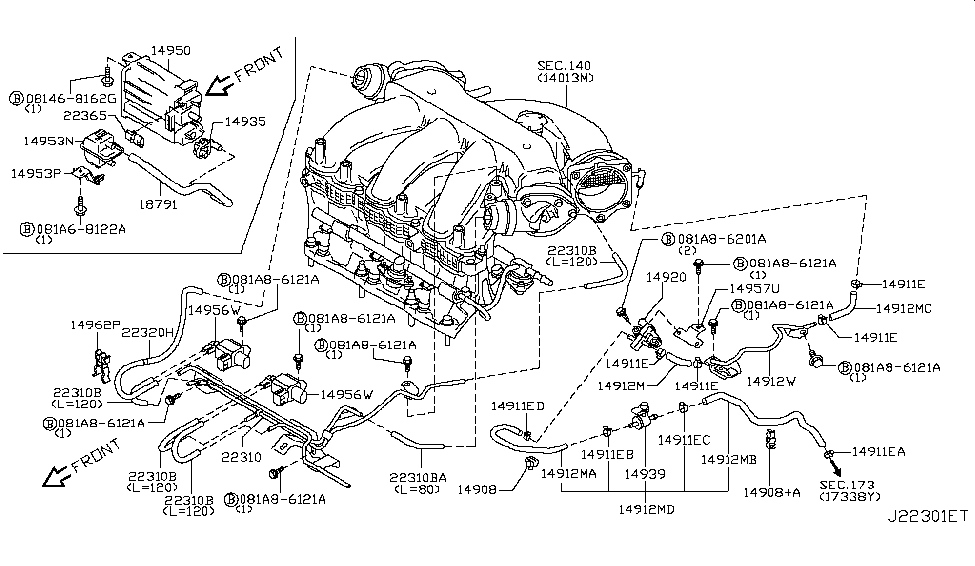 Nissan 081A6-8122A Standard Hardware