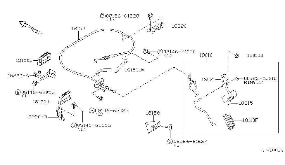 Nissan 18005-4Y900 Lever ASY Pedal