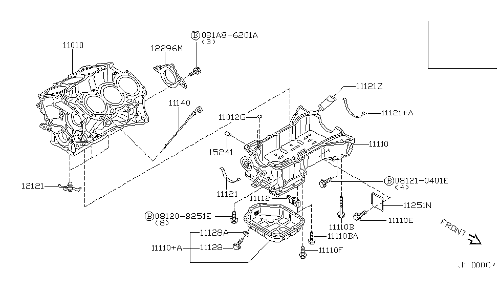 Nissan 11112-2Y900 Cover Assembly Oil Pan, Under