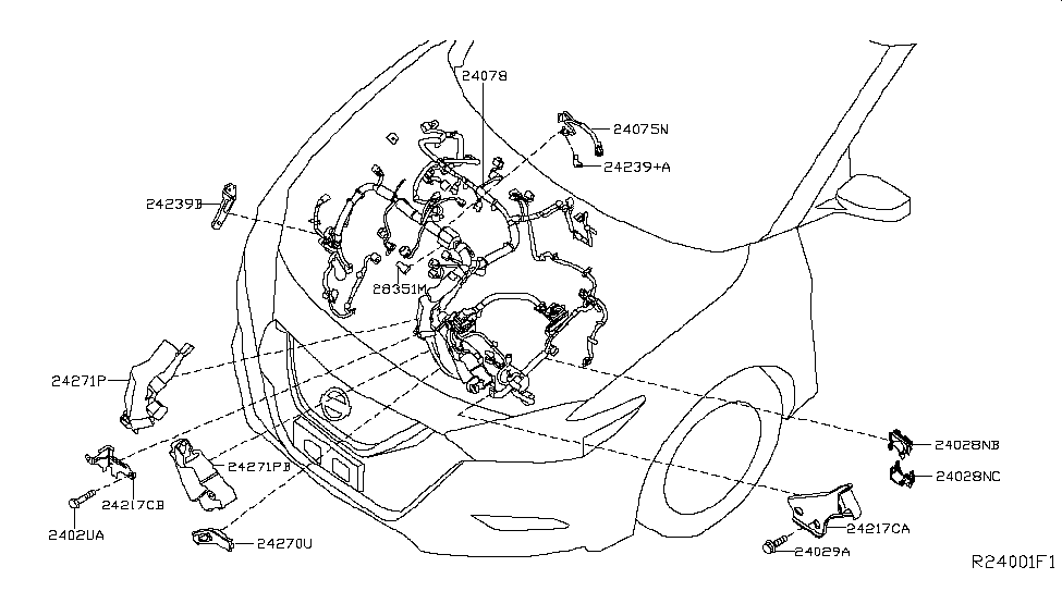 24011-9DD0A | Genuine Nissan #24011-9DD0A HARNESS ASSY-EGI
