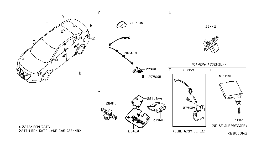 Nissan 284L8-9DJ1A Cover-Lane Camera,RH