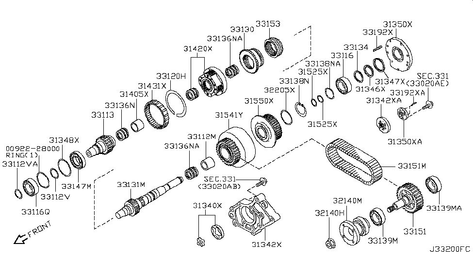 Nissan 33131-7S11A Shaft-Main,Transfer