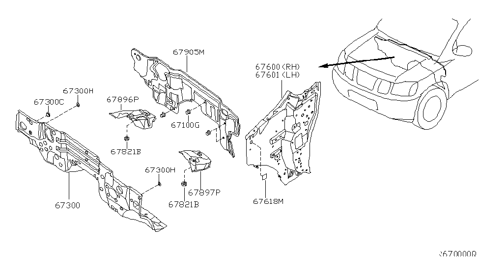 Nissan 67618-7S000 Seal-Dash Side Drain