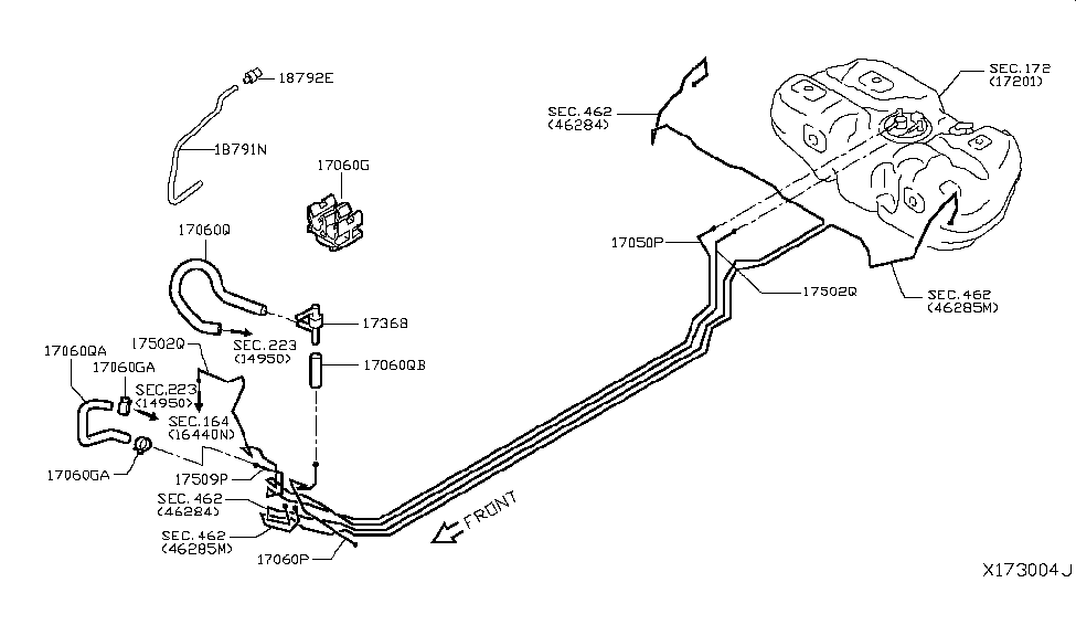 Nissan 17339-3VZ1A Tube-Ventilation,Fuel Piping