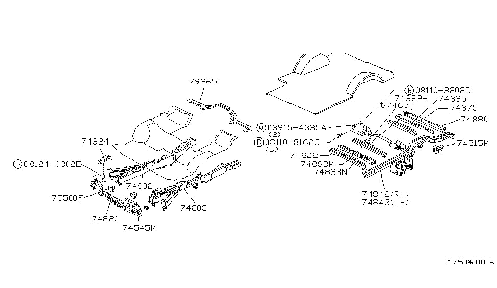 Nissan 75420-17C32 Member-2ND Cross