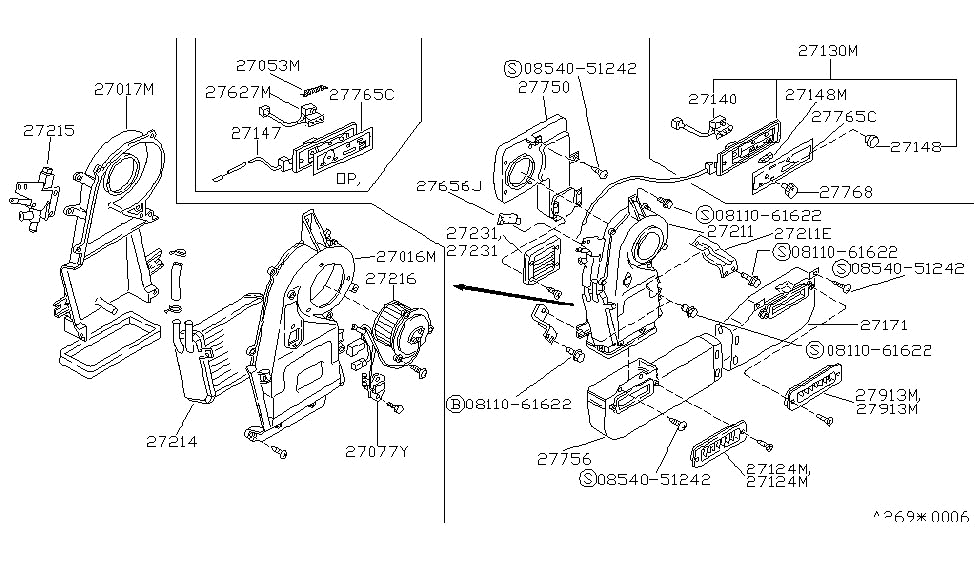 Nissan 27542-17C00 Cable-Control THERMOSTAT Switch F/RR