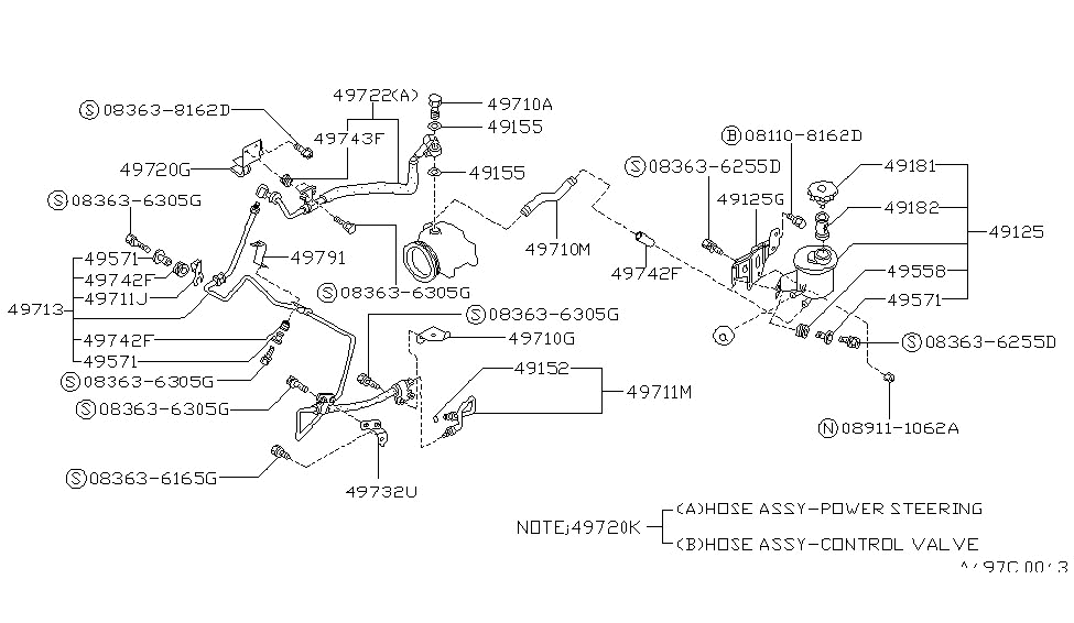 Nissan 49782-26C00 Bracket-Hose