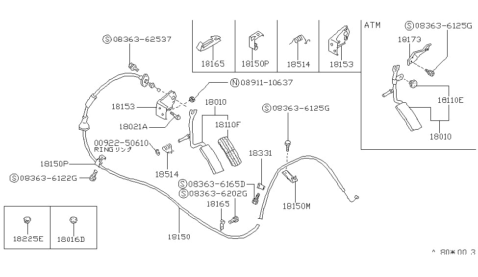 Nissan 18226-12C01 Clip-Wire Accelerator