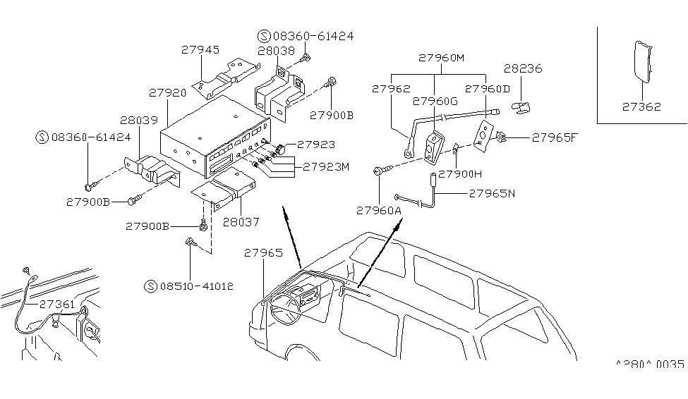 Nissan 28217-11C01 Bracket Antenna