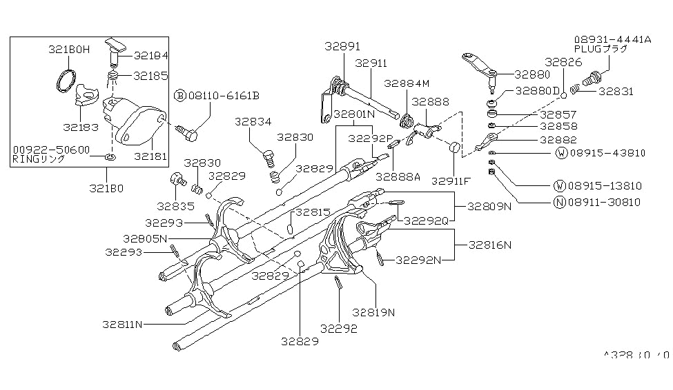 Nissan 32857-E3200 Plug-Cross Shaft