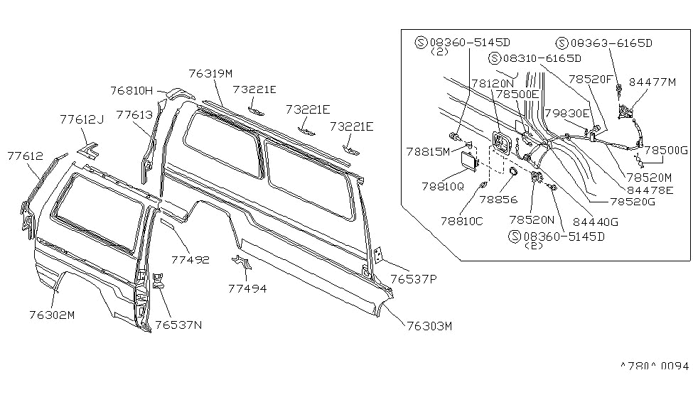 Nissan 76347-17C30 Connector-Roof Rail Rear Upper LH