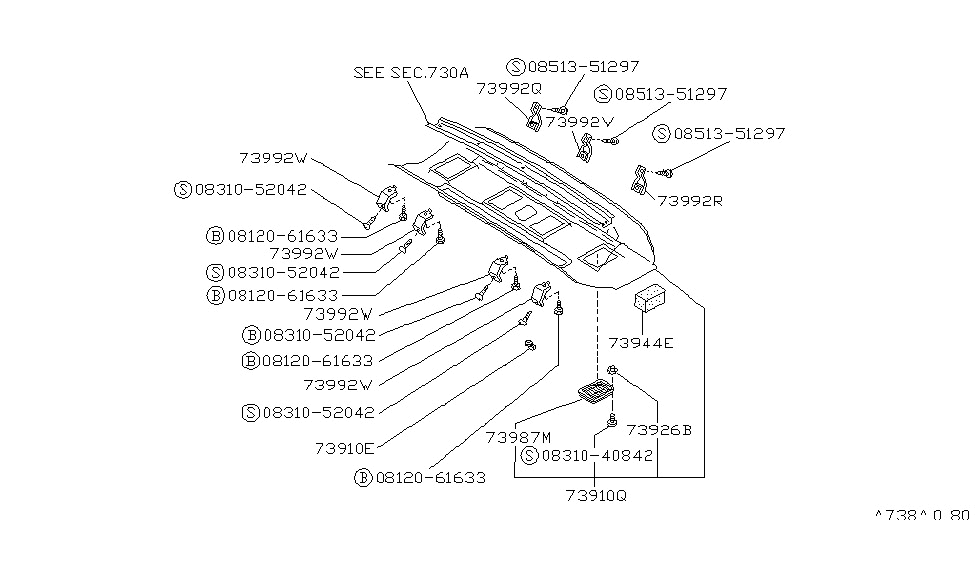 Nissan 73988-17C20 Bracket-Over Head Cooler,Rear Center