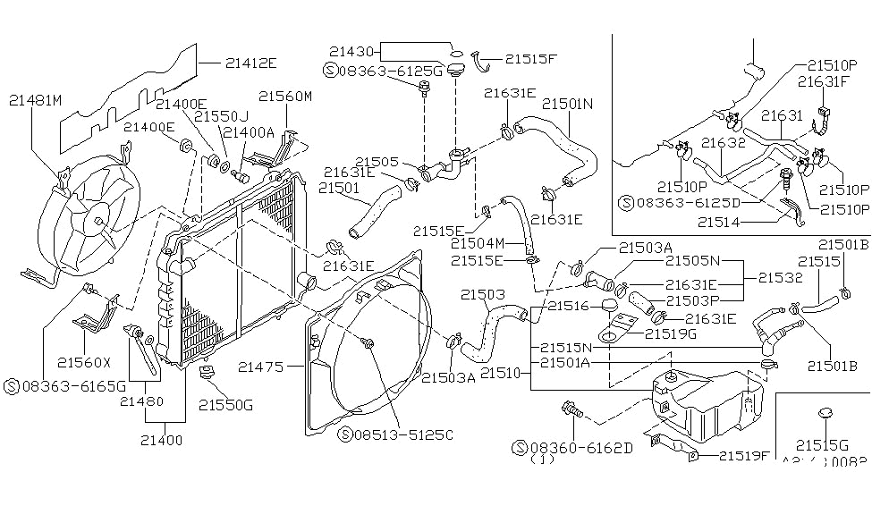 Nissan 21537-G5400 Connector-Radiator Hose F/LOWER Hose