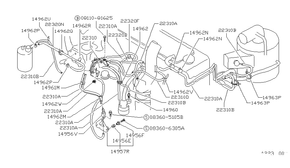 Nissan 22320-17C11 Hose-Vacuum Control