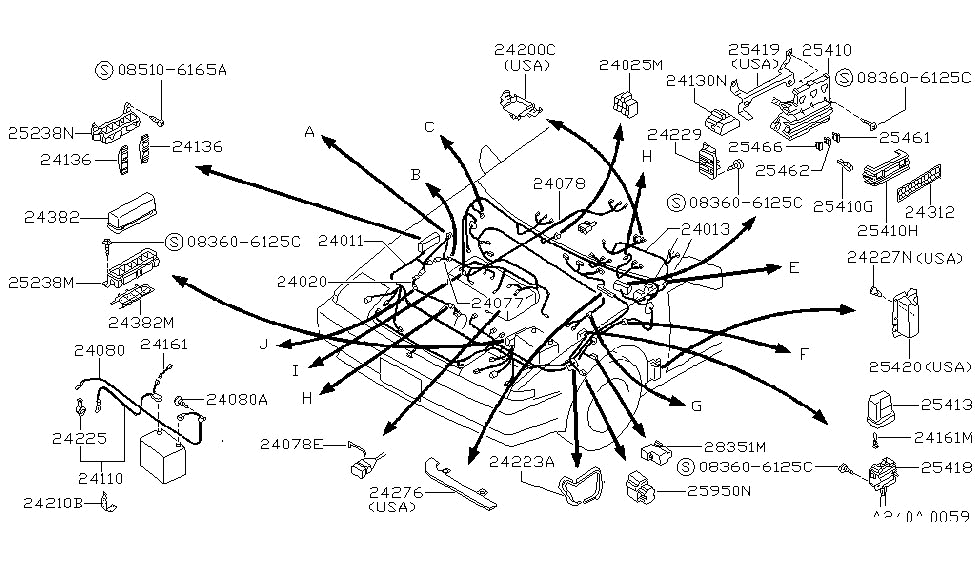 Nissan 24010-84M10 Harness Assembly Engine Room