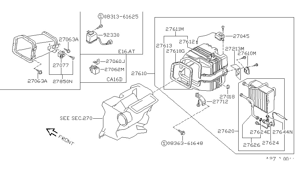 Nissan 27152-60A00 Cover