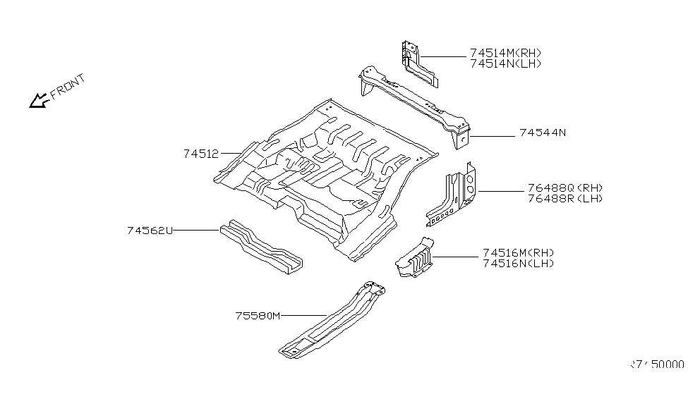 Nissan 75580-28G30 Member Assembly Center