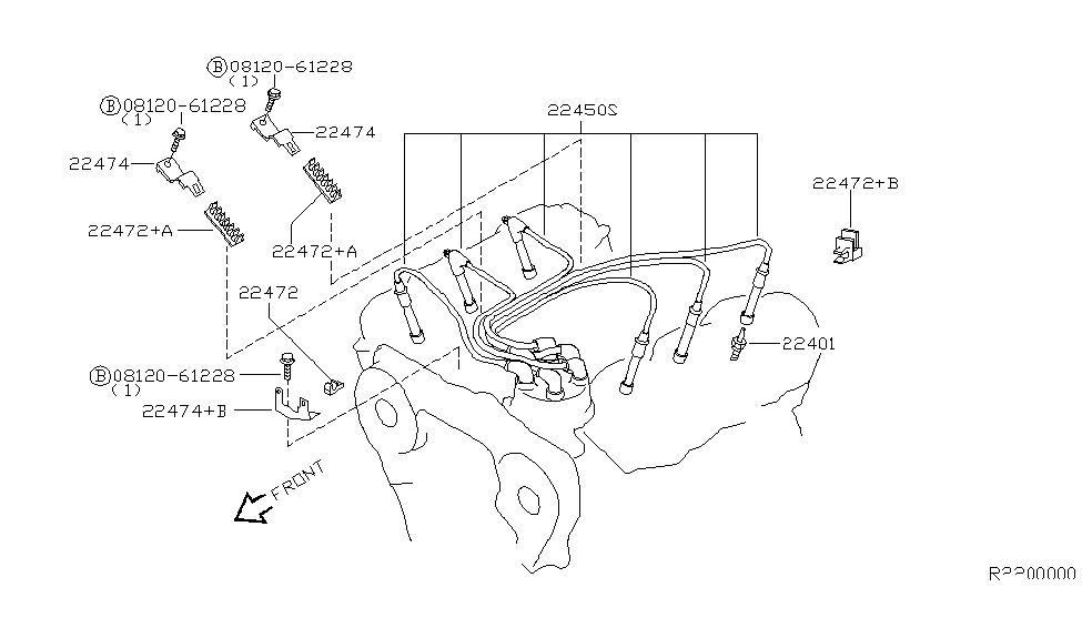 Nissan 22474-5S701 Bracket-High Tension Cable