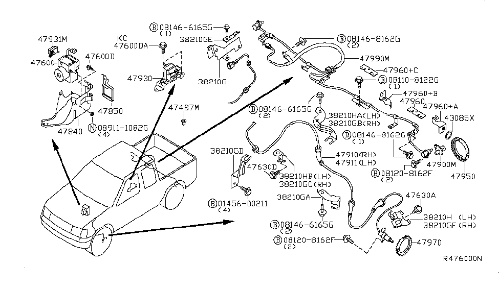 Nissan 47960-8Z462 Bracket-Sensor