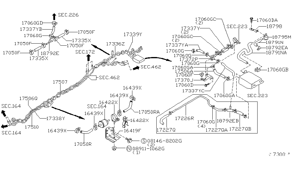 Nissan 17510-4S200 Tube-Fuel Return