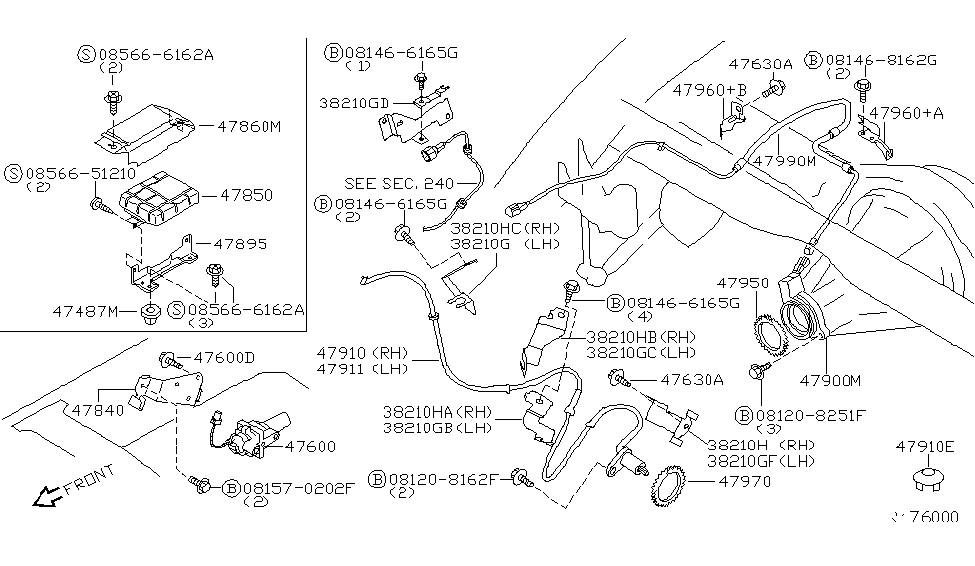 Nissan 47961-8Z463 Bracket-Sensor