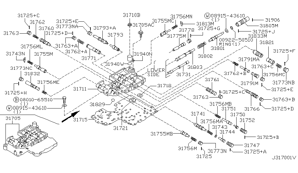 Nissan 31742-48X24 Spring-Spool Valve