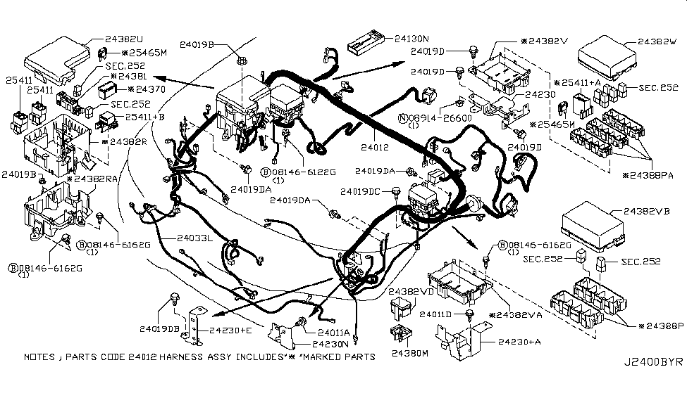 Nissan 24380-AR700 Box Assy-Relay