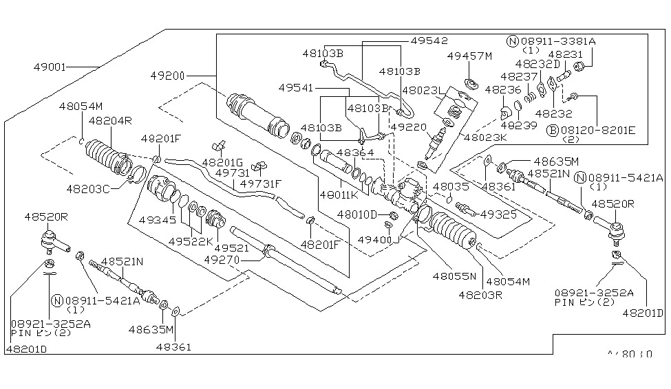 Nissan 48234-05F10 RETAINER - Steering Gear