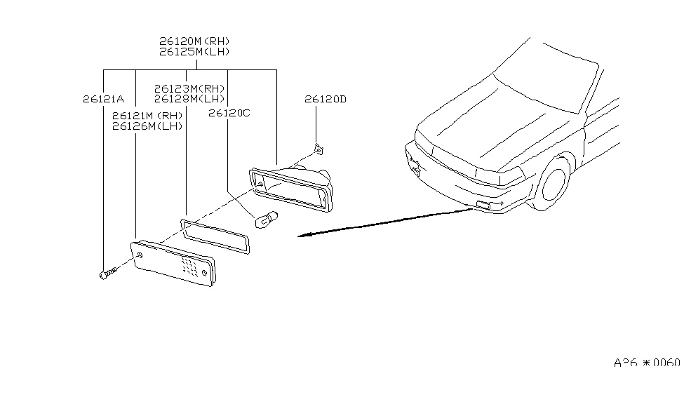 Nissan 26128-15E00 Packing Lens LH