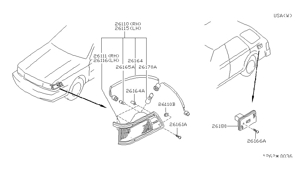 Nissan 26241-15E00 Cable Side Flash