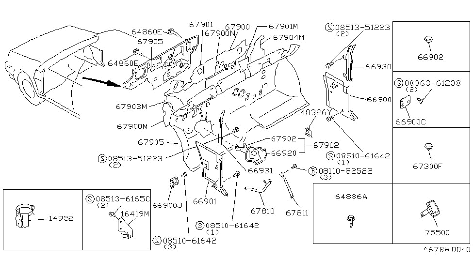 Nissan 67831-13E00 Stay-Steer Mounting