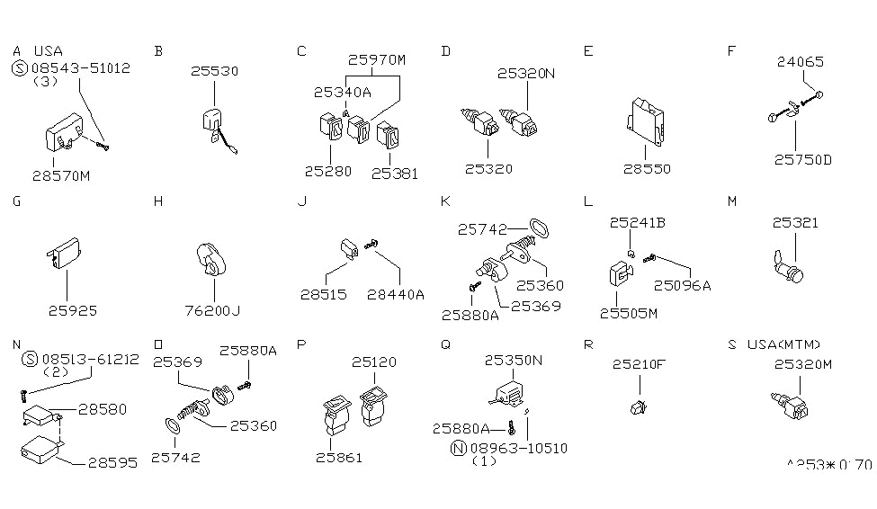 Nissan 28595-17E00 Controller Key