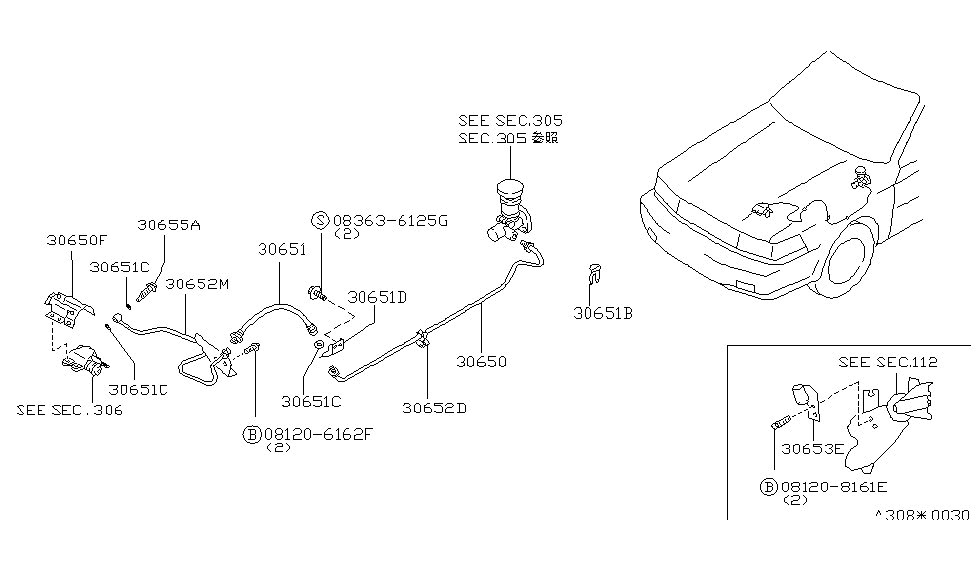 Nissan 30669-26E00 Bracket-Clutch Hose