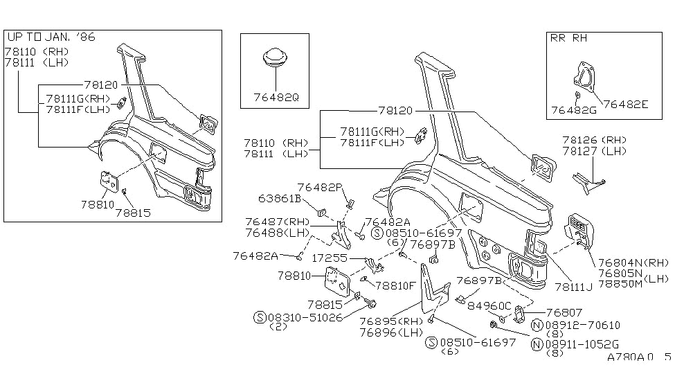 Nissan 78866-28E00 Spacer-Sill Moulding