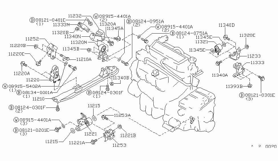 Nissan 08134-0001A Bolt Hex