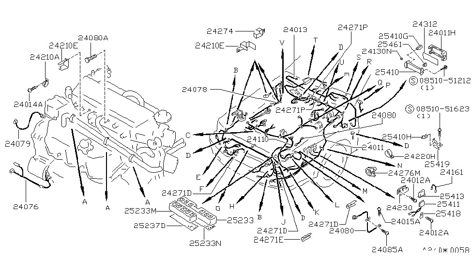 Nissan 24010-42E11 Harness Assembly Engine Room