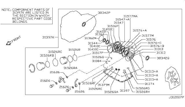 2006 Nissan Quest Gasket & Seal Kit (Automatic) Diagram 1