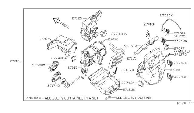 2005 Nissan Quest GROMMET-Heater Diagram for 27289-5Z000