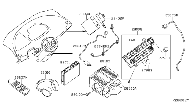 2005 Nissan Quest Deck-Cd Diagram for 28185-5Z000