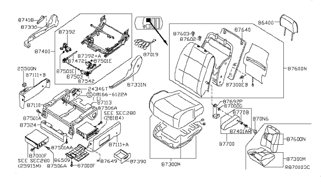 2004 Nissan Quest Front Seat Diagram 12