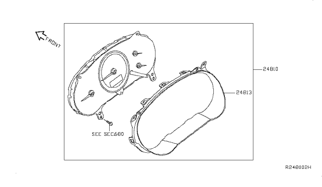 2009 Nissan Quest Speedometer Instrument Cluster Diagram for 24810-ZM70A