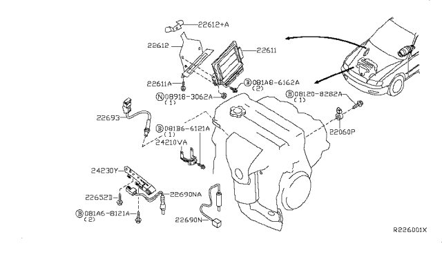 2008 Nissan Quest Computer Module Ecm Ecu Diagram for 23710-ZS70B