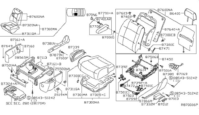 2004 Nissan Quest Holder Plate-Cup Holder,Front Seat Diagram for 87340-5Z002