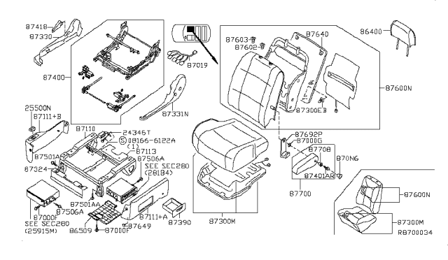 2009 Nissan Quest Front Seat Diagram 7