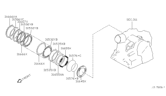 2007 Nissan Quest Clutch & Band Servo Diagram 1