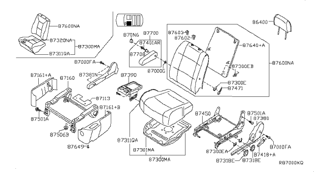 2010 Nissan Quest Front Seat Diagram 1