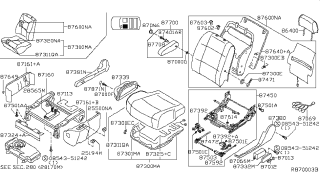 2005 Nissan Quest Front Seat Diagram 4