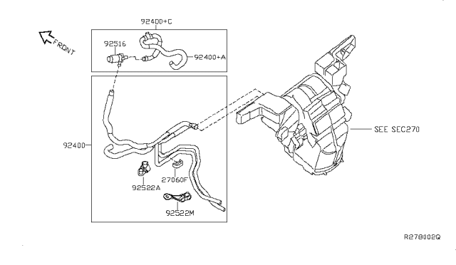 2007 Nissan Quest Pump Assy-Heater Diagram for 92264-5Z000