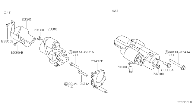 2007 Nissan Quest Motor Assy-Starter Diagram for 23300-8Y00A