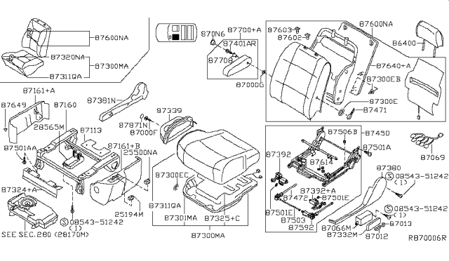 2007 Nissan Quest Holder Plate-Cup Holder,Front Seat Diagram for 87340-5Z001